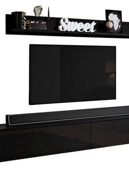 INOSIGN Wohnwand PARIS, Vitrine Türanschlag links/rechts wechselbar, (Komplett-Set, 4-St), grifflose Design, stehend und hängend montierbar