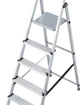 KRAUSE Stehleiter Solidy, Aluminium, 1x6 Stufen, Arbeitshöhe ca. 327 cm