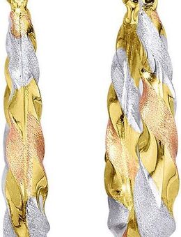 Firetti Paar Creolen Schmuck Geschenk Gold 375 Ohrschmuck Ohrringe Tricolor