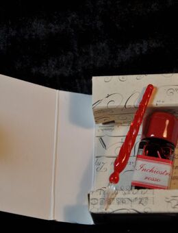 Mini Kalligraphie Glasfeder in rot mit Tinte in Geschenkverpackung - Alzenau