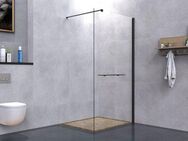 welltime Walk-in-Dusche Plus, Einscheibensicherheitsglas, Duschwand inkl. Ablage mit Handtuchhalter, mit Aluminium-Wandprofil