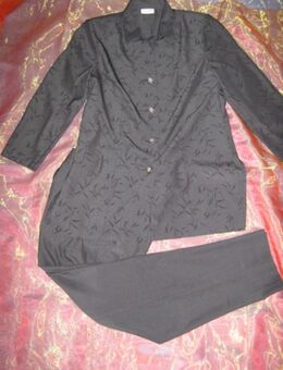 NEU * Edel * Blumen * Blüten * Flower- Power * Schurwolle * Hosen- Anzug "City Combi by delMod" K.- Gr. 22 * 42/ M * dunkel- grau * anthrazit * - Riedlingen