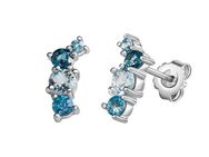 Zeeme Paar Ohrstecker Silber 925 rhodiniert mit Blautopas (beh)