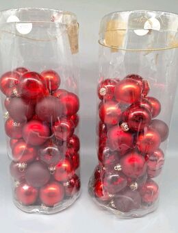 Weihnachtsbaumkugeln Christbaumkugeln Glas 76 Stück rot verschiedene Varianten - Essen