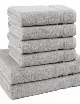HAMMETEX Handtuch Set 6-teiliges Handtuch Set, 100% Baumwolle, Weich & Saugstark, Frottier (Set, 6-St), mit Bordüre, einfarbig, weich