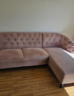 Eckcouch Chesterfield Sofa altrosa rosa vintage retro samt - Osnabrück
