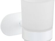 WENKO Zahnputzbecher Turbo-Loc® Modell Uno Orea, mit Wandhalterung ohne Bohren, Edelstahl, satiniertes Glas
