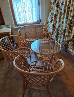 Rattan Sitzgruppe mit Tisch - Langenwetzendorf