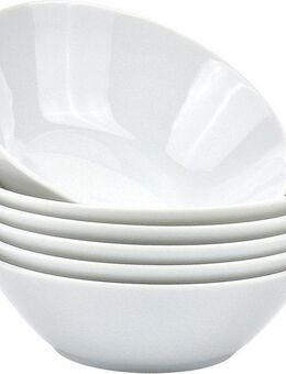 Retsch Arzberg Schale Müslischale HEIKE WEISS 16 cm, für 6 Personen, rund Porzellan, Porzellan, (Set, 6-tlg), Klassisches 6er Set Schalen für Müsli & Co., aus langlebigem Porzellan