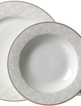 Ritzenhoff & Breker Tafelservice Teller Set, Geschirr-Set ISABELLA (12-tlg), 6 Personen, Porzellan, extravagantes Design, 12 Teile, für 6 Personen