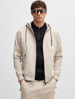 BOSS GREEN Sweatjacke Saggy Rib mit tonigen Einsätzen