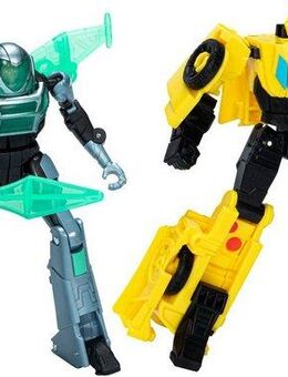 Hasbro Actionfigur Transformers EarthSpark, Cyber-Combiner Bumblebee und Mo Malto