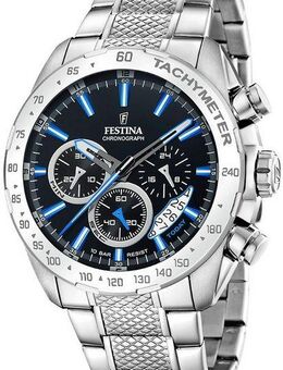 Festina Chronograph Timeless Chronograph F20668/6, Armbanduhr, Quarzuhr, Herrenuhr, Stoppfunktion, Edelstahlarmband