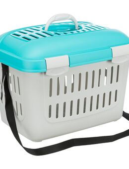 Trixie Transportbox Capri - B 44 x T 33 x H 32 cm (hellgrau/türkis)