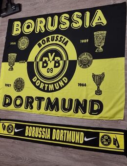 Borussia Dortmund Schal original Fan Fahne Rarität von 1990 +1997, Nike Version , sehr selten - Verden (Aller)