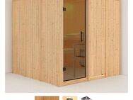 Karibu Sauna Rodin, BxTxH: 196 x 196 x 198 cm, 68 mm, (Set) 9-kW-Ofen mit integrierter Steuerung