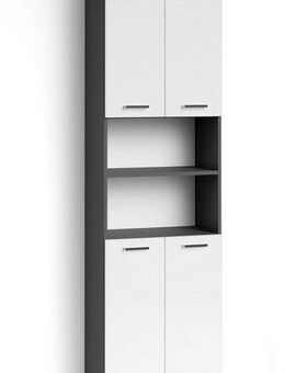 byLIVING Hochschrank Nebraska Breite 50 cm, Badezimmerschrank mit Metallgriffen, viel Stauraum