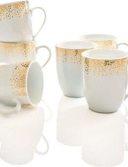 Retsch Arzberg Becher DUSTY, 6-teiliges Becher-Set für 6 Personen, je 340 ml, Porzellan, dezentes Dekor auf schlichtem Weiß