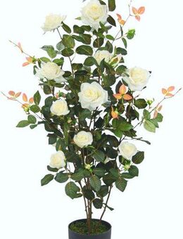 Kunstbaum Rosenbusch im Topf, I.GE.A., Höhe 115 cm, Kunstrosen Kunstpflanzen Rosenstrauch Deko Hochzeit