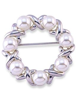 Firetti Brosche Schmuck Geschenk Ansteckschmuck Perlenbrosche, mit Glasperle
