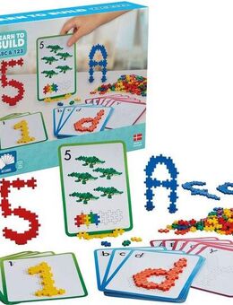 PLUS-PLUS Kreativ Bausteine ABC & 123 Spielbausteine, (600 St), Made in Europe