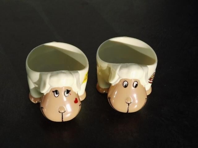 Ferrero 2 Eierbecher Schafe zus. 4,- Hatte es eilig+Mein Schatzi - Flensburg