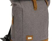 Fillikid Wickelrucksack Rolltop Berlin, grau melange, inkl. Wickeltunterlage