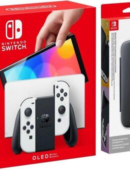Nintendo Switch, OLED-Modell + Schutzfolie & Tasche