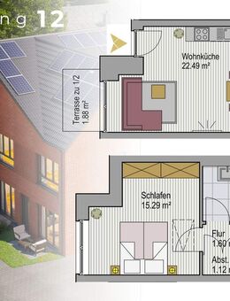 RESERVIERT: QNG-Projekt: Provisionsfrei: 2-Zimmer-Maisonette mit großer Wohnküche & Terrasse - Lohne (Oldenburg)