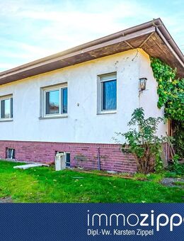 Handwerkerobjekt in Lindenberg OT Klarahöh: Bungalowstil, 4Zi., Vollkeller, Sommergarten - Ahrensfelde