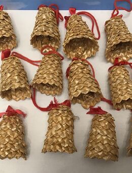 Vintage alte 12 Strohglocken Christbaumschmuck,Weihnachtsschmuck,Baumschmuck - Meerbusch