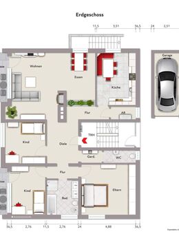 Erdgeschosswohnung mit großem Platzangebot und Stellplatz - Haltern (See)