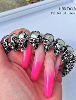 SKULL / Totenkopf Armband ( 22,5 cm ) - Edelstahl, massiv - Bruchköbel