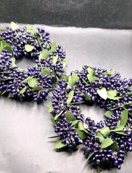 Dekoblumen Kerzenkranz Blaue Stoffblumen 2 Stück zusammen robust ca. 13cm - Essen