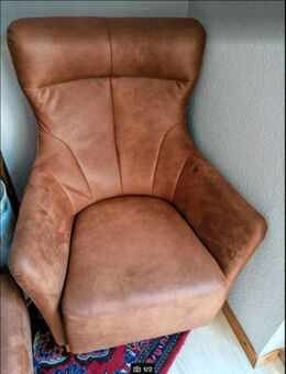 Design Ledersessel mit Hocker von "Ponsel" (Neupreis 1800€) - Nürnberg