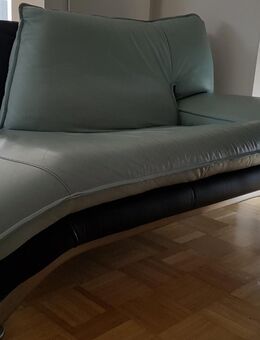 exquisite LEDERLAND Recamiere, eisblau - Beerfelden