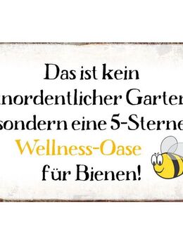 Lustiges Blechschild Wellness Oase für Bienen Garten 20x30 cm - München
