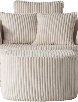 Leonique Drehsessel MAISIE, Love Seat XXL Lese-Sessel, Big-Sessel mit Hocker, (2-St), Set in MEGA CORD und Web-Velours, drehbar 360 Grad
