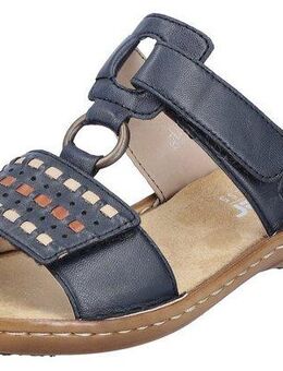 Rieker Pantolette, Keilabsatz, Sommerschuh, Schlappen mit praktischem Klettverschluss