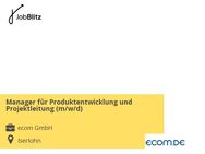 Manager für Produktentwicklung und Projektleitung (m/w/d) - Iserlohn