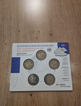 5 x 2 Euro Gedenkm.BRD 2021 Länderserie Sachsen-Anhalt "Magdeburger Dom" St,Neu,OVP im Blister - Büren