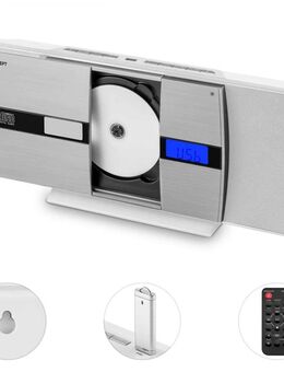Vertikal Stereoanlage Micro CD Player Wandmontage Radio Tuner Wecker USB Audio - Wuppertal