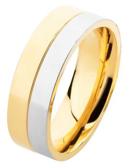 Herrenring Edelstahl HE113 mit Beschichtung mit Gravur - Aholming