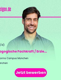 Pädagogische Fachkraft / Erzieher (all genders) Vollzeit / Teilzeit - München