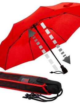 EuroSCHIRM® Taschenregenschirm light trek automatic, kompakte Größe, mit Automatik und integriertem Kompass im Griff