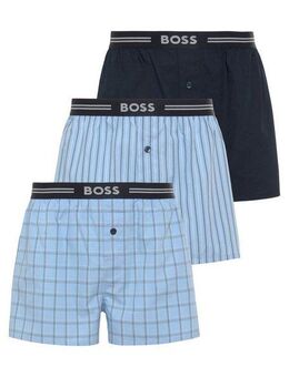 BOSS Boxershorts 3P Woven Boxer (Packung, 3-St., 3er Pack) mit Eingriff mit Knopf