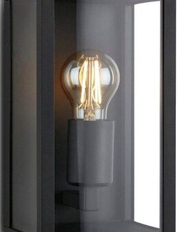 Briloner Leuchten Außen-Wandleuchte 3638015 LUANDA, ohne Leuchtmittel, Außenleuchte, 26x14x13,5cm, Schwarz, max.12W, E27, Aussen, Hauswand