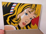 Schönes Roy Lichtenstein Imitat Öl auf Leinwand, gerahmt - Dreieich