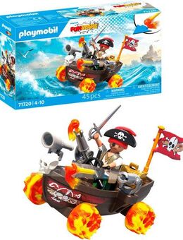 Playmobil® Rasendes Piratenboot (71720), Funstars Konstruktions-Spielset, (45 St), Made in Europe