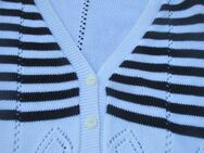 NEUw *  Original VINTAGE * Maritim * Sailor * Marine * Navy * Streifen * Ajour * Baumwolle- Strick * Pullover "Bonita" Gr. 42- 44, 46/ M- L * Oversize  * dunkel- blau * weiß * - Riedlingen